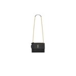 SUNSET MEDIUM CHAIN BAG IN CROCODILE-EMBOSSED SHINY LEATHER