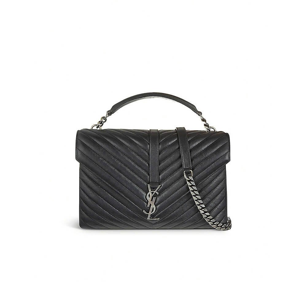 1-434.jpg Saint Laurent College quilted-leather satchel bag - 图片 1