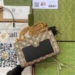 Padlock small GG bees shoulder bag - 图片 3