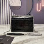 SUNSET MEDIUM CHAIN BAG IN CROCODILE-EMBOSSED SHINY LEATHER - 图片 3