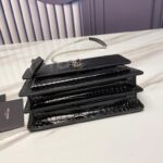SUNSET MEDIUM CHAIN BAG IN CROCODILE-EMBOSSED SHINY LEATHER - 图片 5