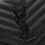 Saint Laurent Chain-strap YSL-plaque grained-leather wallet - 图片 5