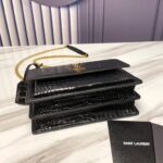 SUNSET MEDIUM CHAIN BAG IN CROCODILE-EMBOSSED SHINY LEATHER - 图片 5