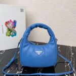 Replica Prada 1BA384 Prada Soft Padded Nappa Leather Mini Bag Light Blue - 图片 6