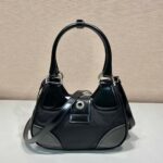 Replica Prada 1BA368 Prada Moon Re-Nylon and leather bag Black - 图片 2