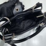 Replica Prada 1BA368 Prada Moon Re-Nylon and leather bag Black - 图片 3