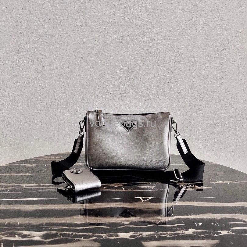 65324cb0a0951.jpg Replica Prada 2VH113 Saffiano Leather Shoulder Bag in Sliver Grey - 图片 1