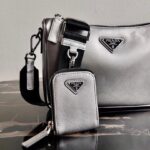 Replica Prada 2VH113 Saffiano Leather Shoulder Bag in Sliver Grey - 图片 6