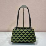 Replica Prada 1BA368 From The Runway Small embroidered fabric Prada Symbole bag Black Ivy Green - 图片 3