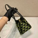Replica Prada 1BA368 From The Runway Small embroidered fabric Prada Symbole bag Black Ivy Green - 图片 5