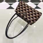 Replica Prada 1BA368 From The Runway Small embroidered fabric Prada Symbole bag Black and Beige - 图片 3