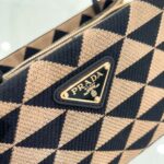Replica Prada 1BA368 From The Runway Small embroidered fabric Prada Symbole bag Black and Beige - 图片 4