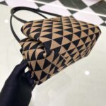 Replica Prada 1BA368 From The Runway Small embroidered fabric Prada Symbole bag Black and Beige - 图片 6