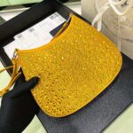 Replica Prada 1BC169 Prada Cleo satin bag with appliqués Gold Yellow - 图片 5