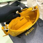 Replica Prada 1BC169 Prada Cleo satin bag with appliqués Gold Yellow - 图片 7