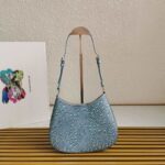 Replica Prada 1BC169 Prada Cleo satin bag with appliqués Pink - 图片 4