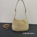 Replica Prada 1BC169 Prada Cleo satin bag with appliqués Gold - 图片 2