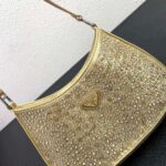 Replica Prada 1BC169 Prada Cleo satin bag with appliqués Gold - 图片 3