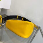 Replica Prada Leather Prada Triangle shoulder bag 1BH190 Yellow - 图片 4