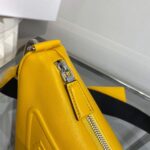 Replica Prada Leather Prada Triangle shoulder bag 1BH190 Yellow - 图片 6