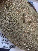 Replica Prada 1BC169 Prada Cleo satin bag with appliqués Gold - 图片 11