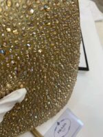 Replica Prada 1BC169 Prada Cleo satin bag with appliqués Gold - 图片 16