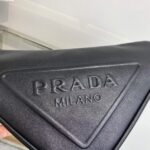 Replica Prada Leather Prada Triangle shoulder bag 1BH190 Black - 图片 3
