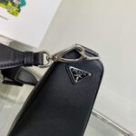 Replica Prada Leather Prada Triangle shoulder bag 1BH190 Black - 图片 5