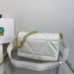 Replica Prada Padded nappa leather shoulder bag 1BD306 Beige - 图片 6