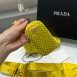 Replica Prada 1NE190 Crystal-studded satin pouch Yellow - 图片 5