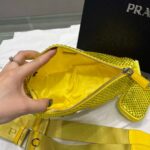 Replica Prada 1NE190 Crystal-studded satin pouch Yellow - 图片 6