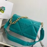 Replica Prada Padded nappa leather shoulder bag 1BD306 Green - 图片 6