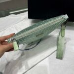 Replica Prada 1NE039 Crystal-studded satin pouch Green - 图片 2