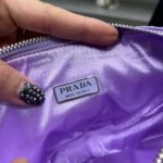 Replica Prada 1NE039 Crystal-studded satin pouch Purple - 图片 8