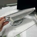 Replica Prada 1NE039 Crystal-studded satin pouch White - 图片 2
