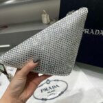 Replica Prada 1NE039 Crystal-studded satin pouch White - 图片 5