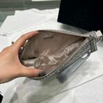 Replica Prada 1NE039 Crystal-studded satin pouch Gray - 图片 7