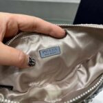 Replica Prada 1NE039 Crystal-studded satin pouch Gray - 图片 8