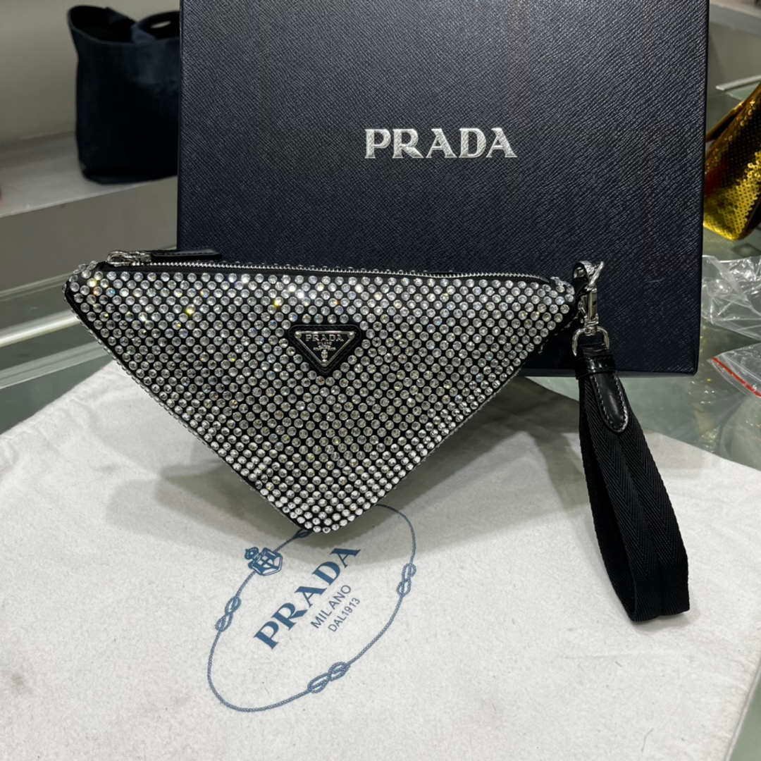 65324df1976b9.jpg Replica Prada 1NE039 Crystal-studded satin pouch Black - 图片 1