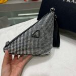 Replica Prada 1NE039 Crystal-studded satin pouch Black - 图片 2
