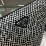 Replica Prada 1NE039 Crystal-studded satin pouch Black - 图片 7