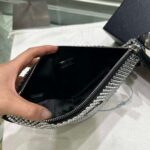 Replica Prada 1NE039 Crystal-studded satin pouch Black - 图片 8