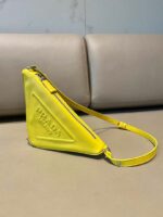 Replica Prada 1NQ043 Triangle leather pouch Yellow - 图片 2