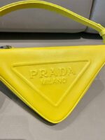 Replica Prada 1NQ043 Triangle leather pouch Yellow - 图片 4