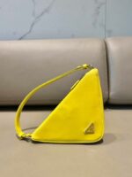 Replica Prada 1NQ043 Triangle leather pouch Yellow - 图片 5
