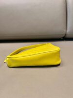 Replica Prada 1NQ043 Triangle leather pouch Yellow - 图片 6