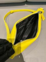 Replica Prada 1NQ043 Triangle leather pouch Yellow - 图片 7