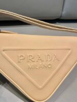 Replica Prada 1NQ043 Triangle leather pouch Apricot - 图片 5