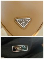 Replica Prada 1NQ043 Triangle leather pouch Apricot - 图片 8