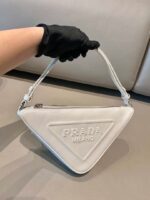 Replica Prada 1NQ043 Triangle leather pouch White - 图片 2
